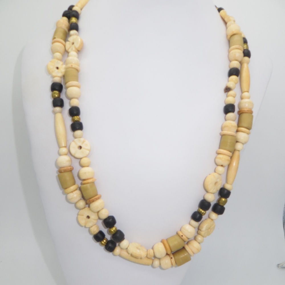 Long Vintage BoHo Bone Necklace